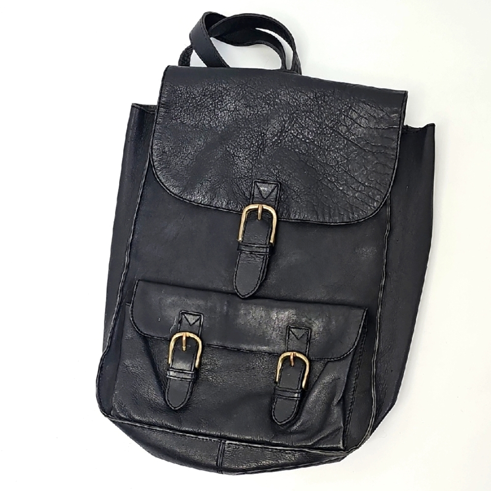 Black Leather‎ Backpack Carrier